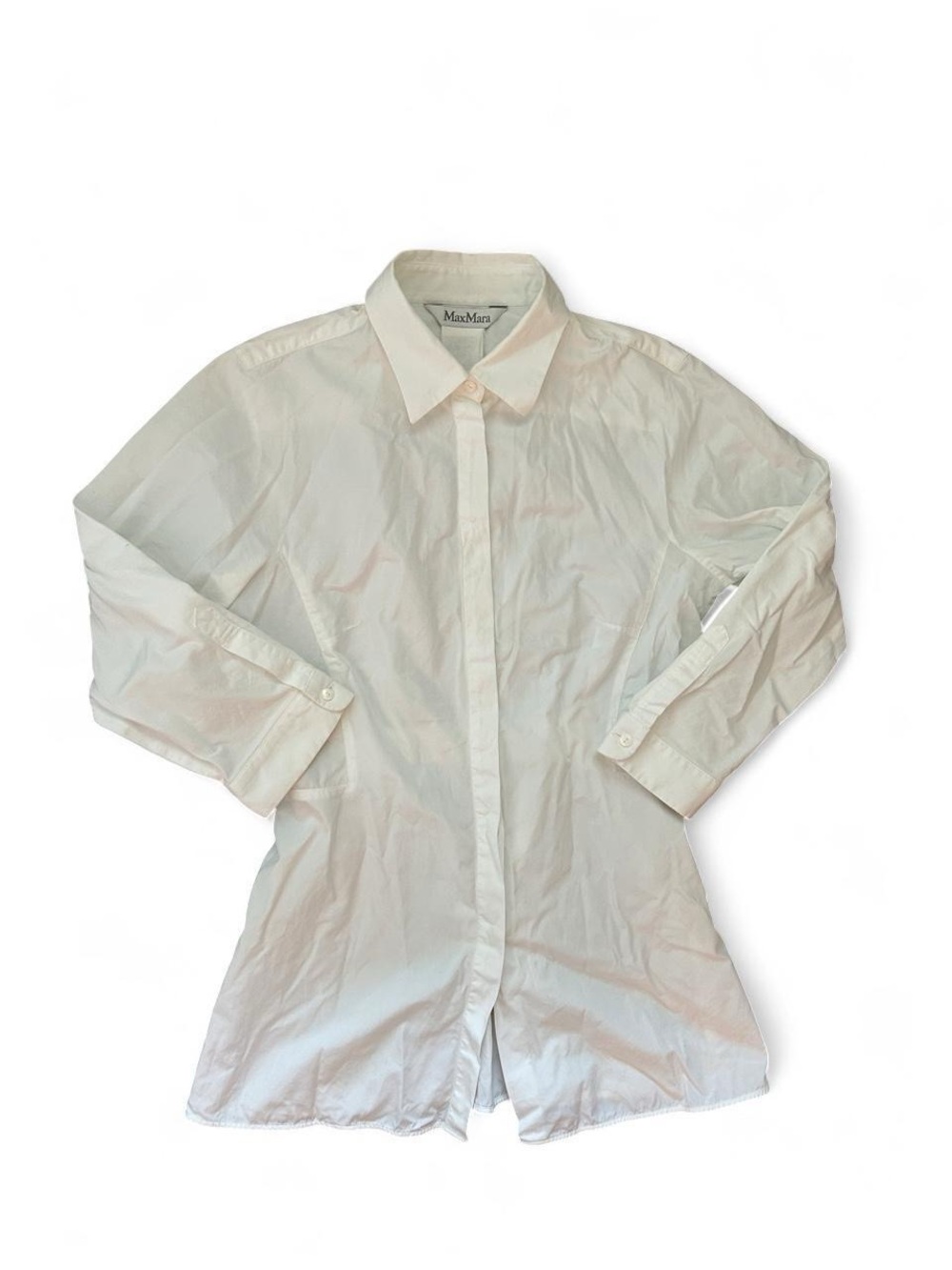 MaxMara White Cotton Button-Up Shirt